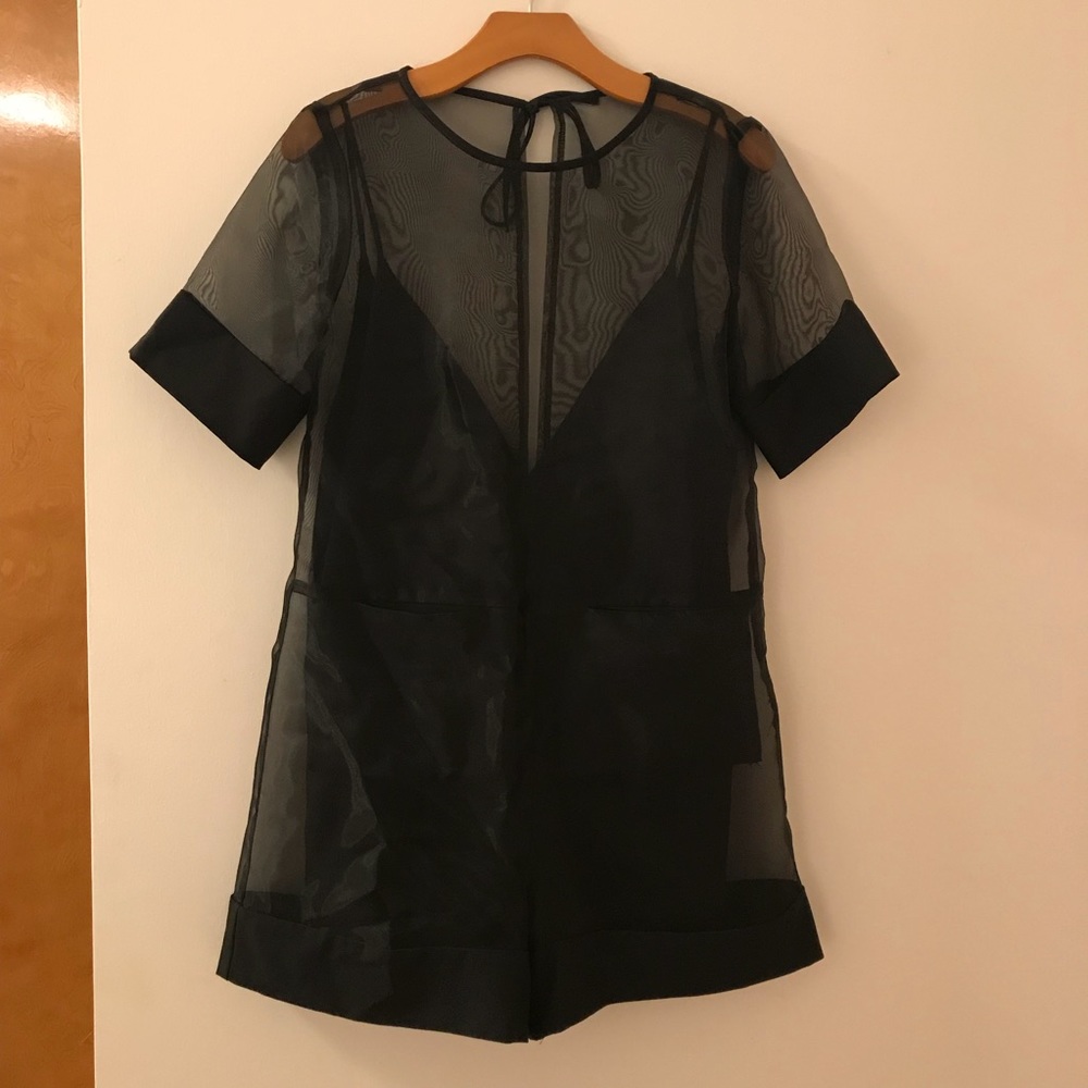 Vivian Chan two piece sheer black romper